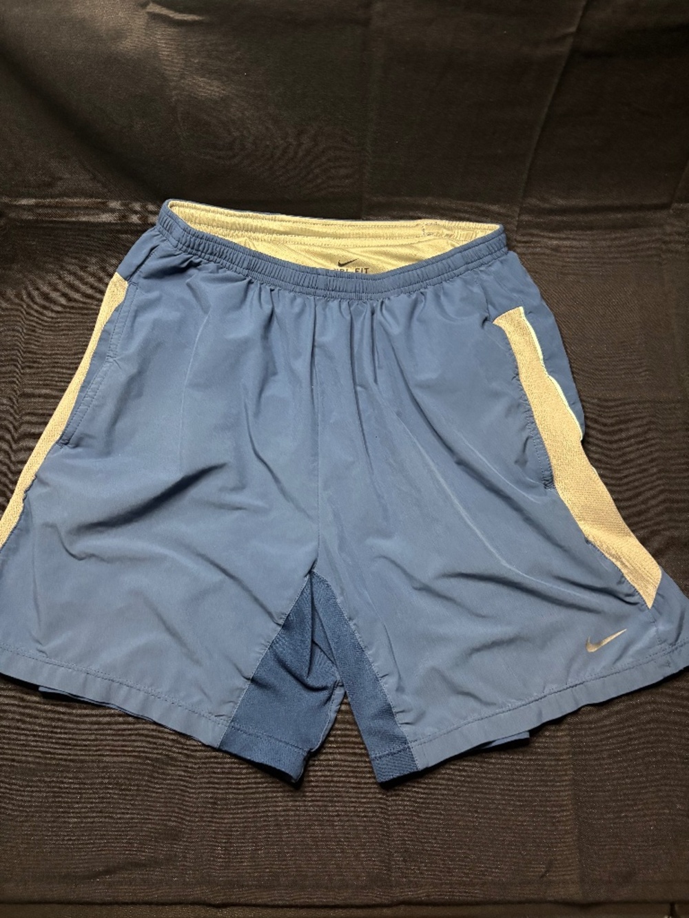 Nike Dri-Fit Men’s Small Blue Running Shorts Athletic Reflective Swoosh